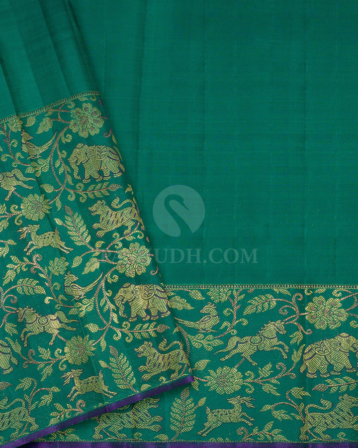 Forest Green Vanasingaram Kanjivaram Silk Saree-S1503(J)