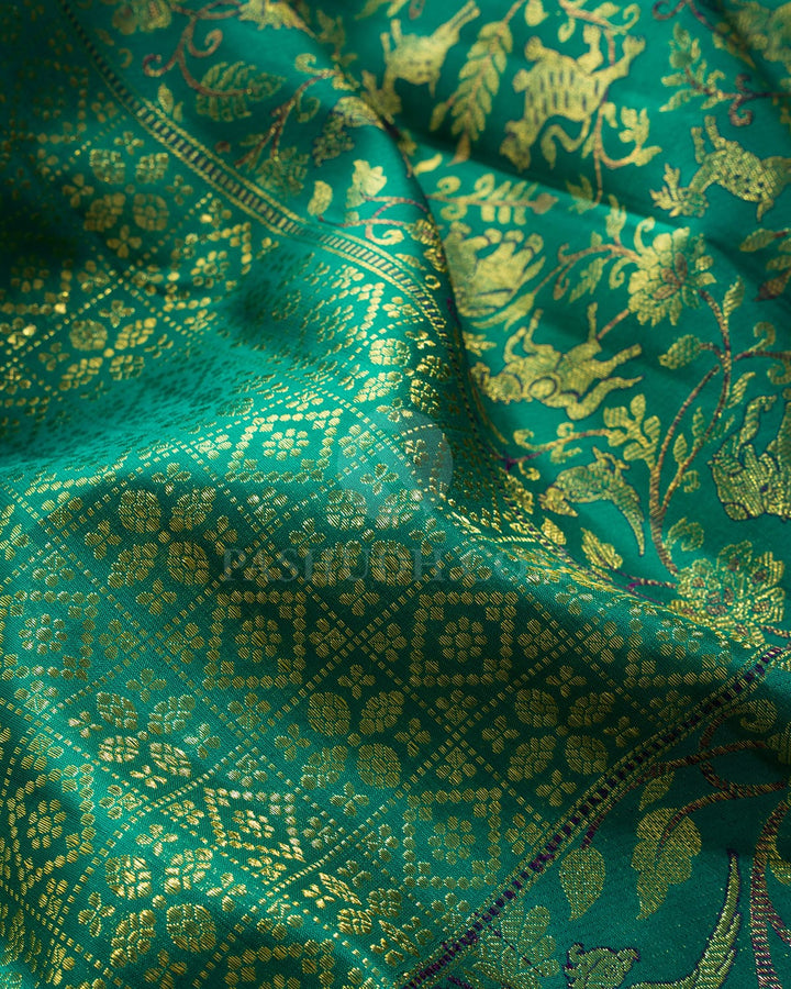 Forest Green Vanasingaram Kanjivaram Silk Saree-S1503(J)