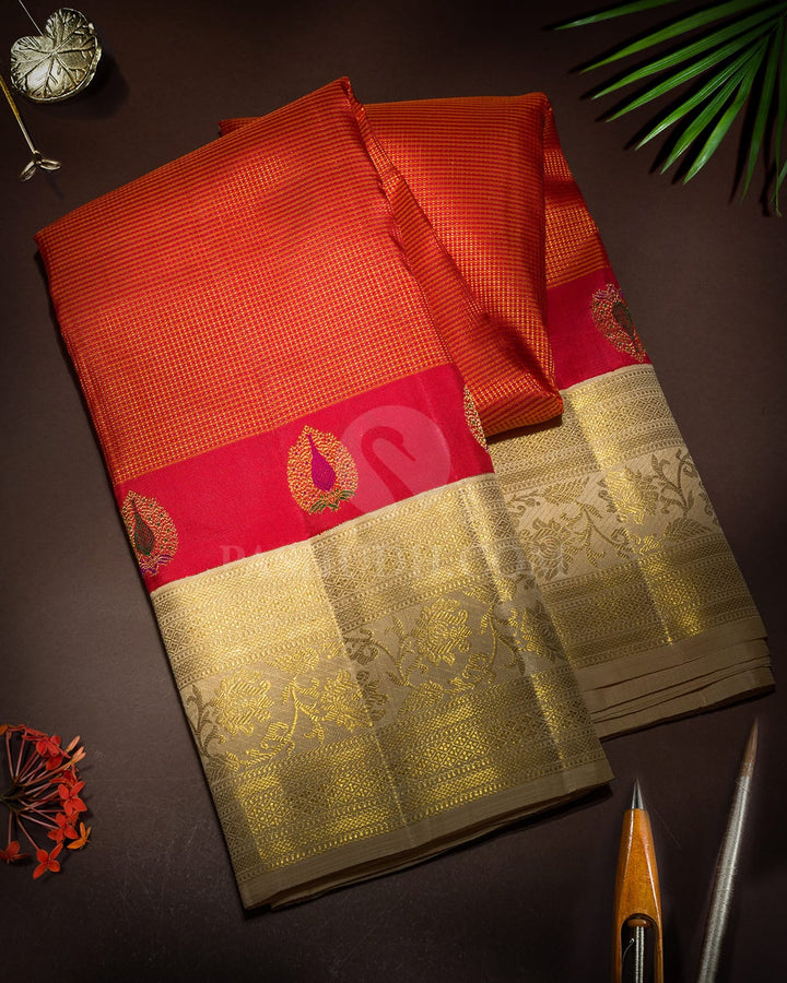 Red Meenakari Kanjivaram Silk Saree-S1806(B)