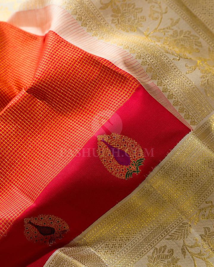 Red Meenakari Kanjivaram Silk Saree-S1806(B)