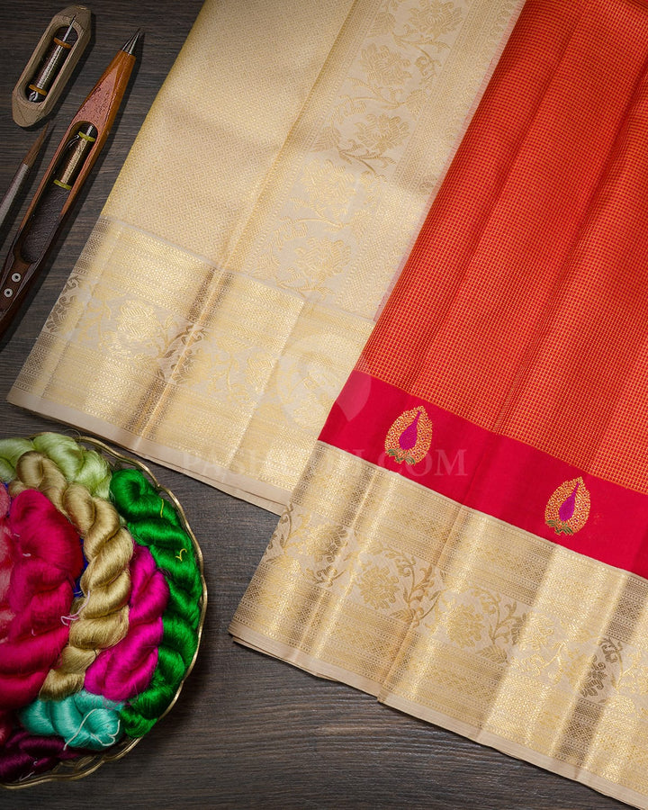 Red Meenakari Kanjivaram Silk Saree-S1806(B)