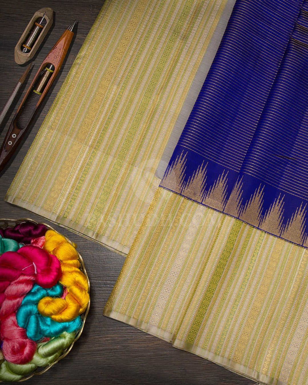 Midnight Blue Kanjivaram Silk Saree-S1828(A)