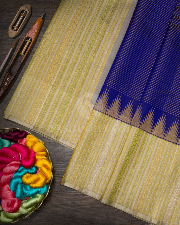 Midnight Blue Kanjivaram Silk Saree-S1828(A)