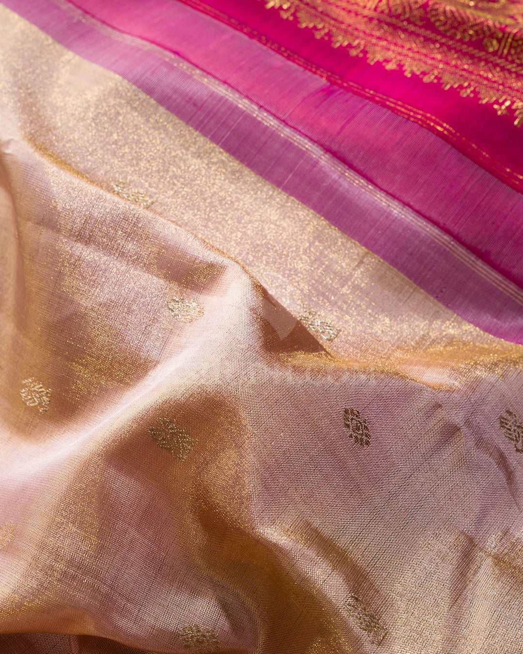 Onion Pink Silk Shimmer Kanjivaram Silk Saree-S1830(A)