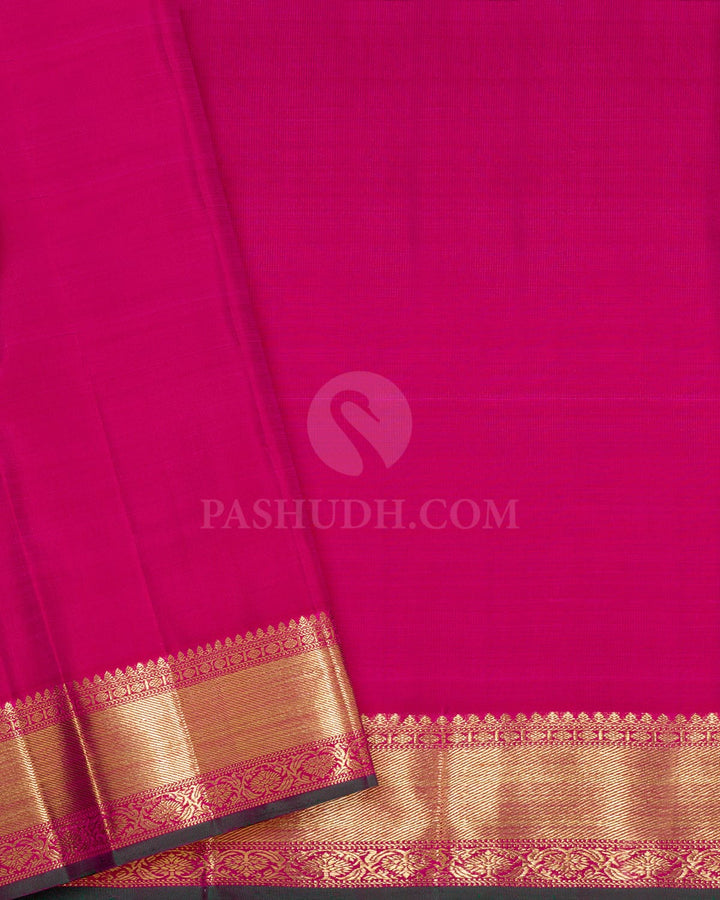 Dual Shaded Pink Pure Zari Vairaoosi Kanjivaram Silk Saree-SP464