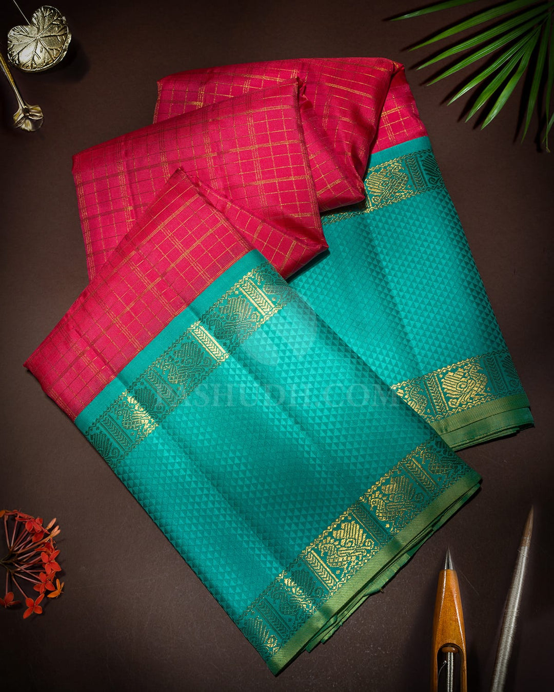 Rose Pink Pichwai Kanjivaram Silk Saree-S1826(A)