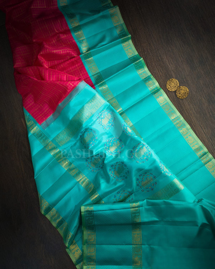 Rose Pink Pichwai Kanjivaram Silk Saree-S1826(A)