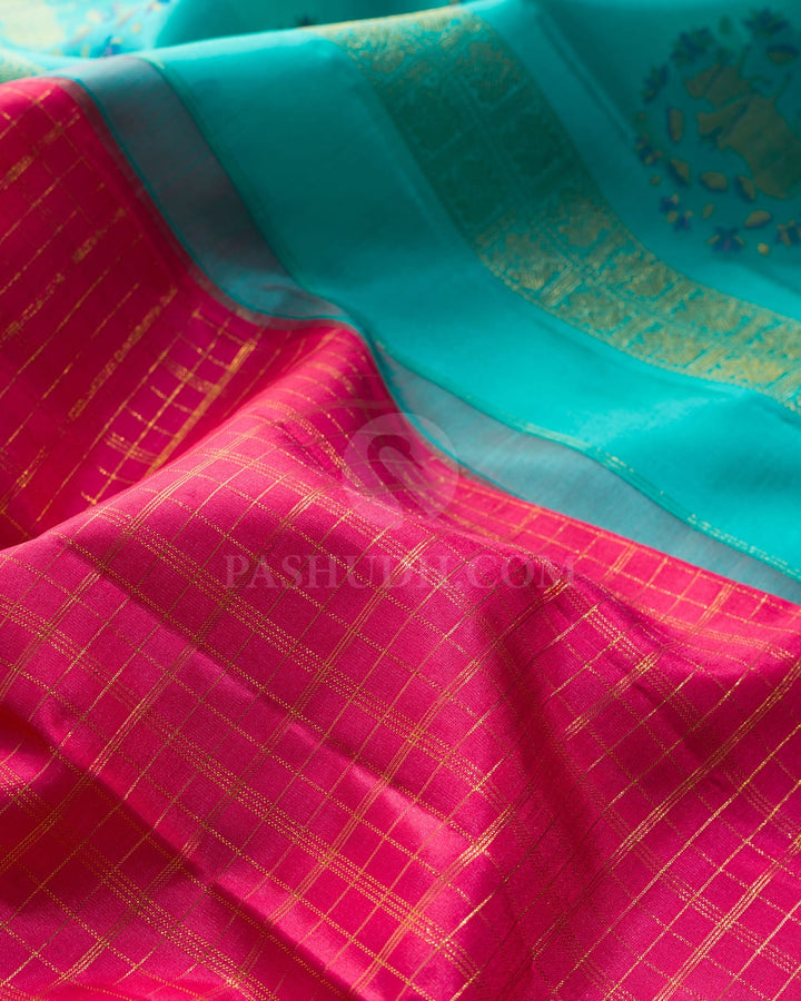 Rose Pink Pichwai Kanjivaram Silk Saree-S1826(A)