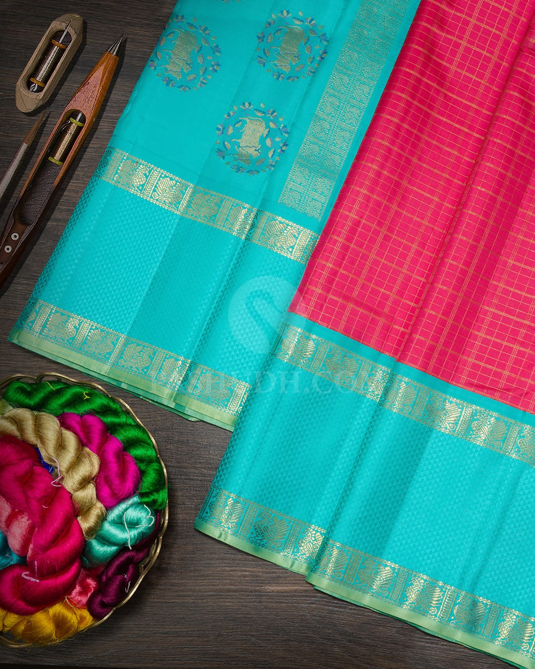 Rose Pink Pichwai Kanjivaram Silk Saree-S1826(A)