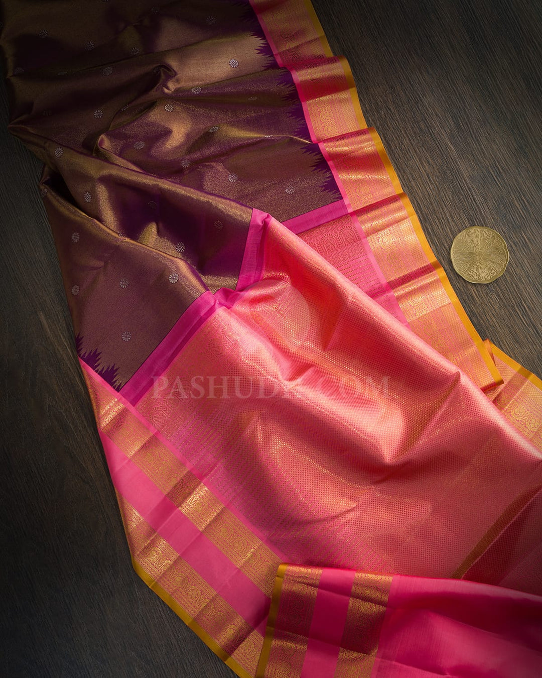 Dark Purple Traditional Kanjivaram Silk Saree-S1673(D)
