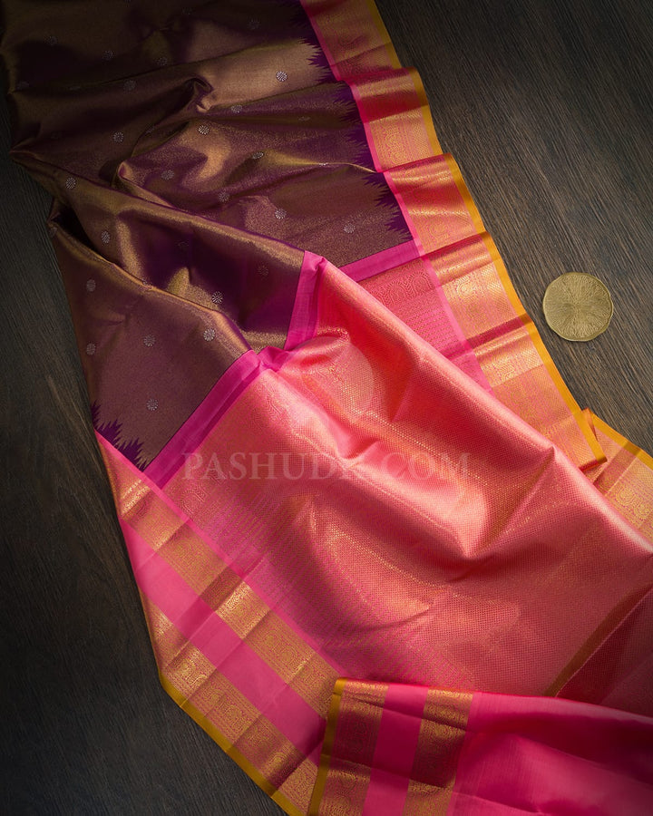 Dark Purple Traditional Kanjivaram Silk Saree-S1673(D)