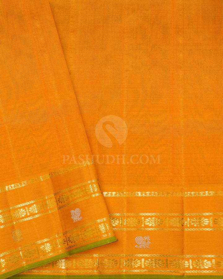 Cream Organza Kanjivaram Silk Saree-S1754(B)