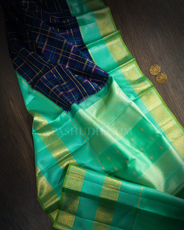 Ink Blue Traditional Kanjivaram Silk Saree-S1658(C)