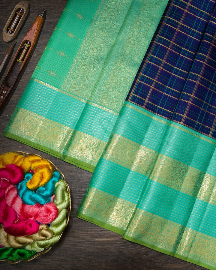 Ink Blue Traditional Kanjivaram Silk Saree-S1658(C)