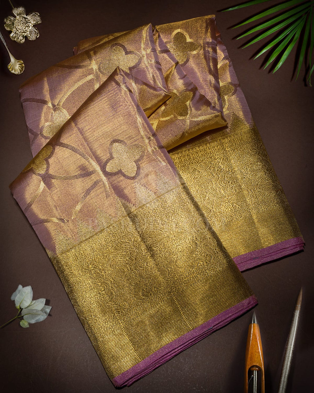 Baby Pink Tissue Kanjivaram Silk Saree-S1814(B)