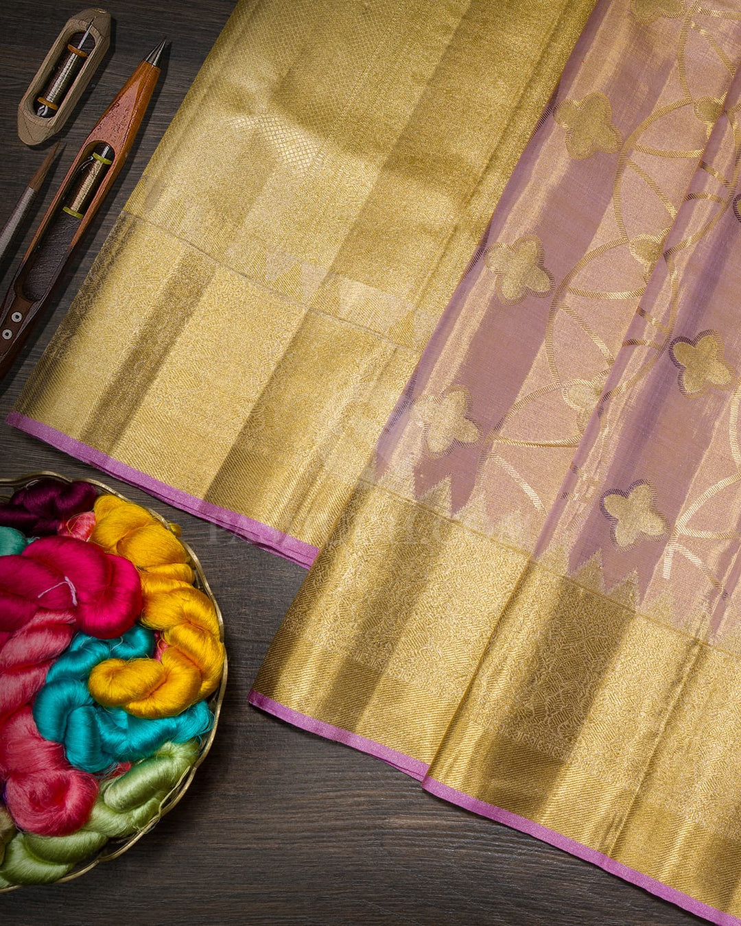 Baby Pink Tissue Kanjivaram Silk Saree-S1814(B)