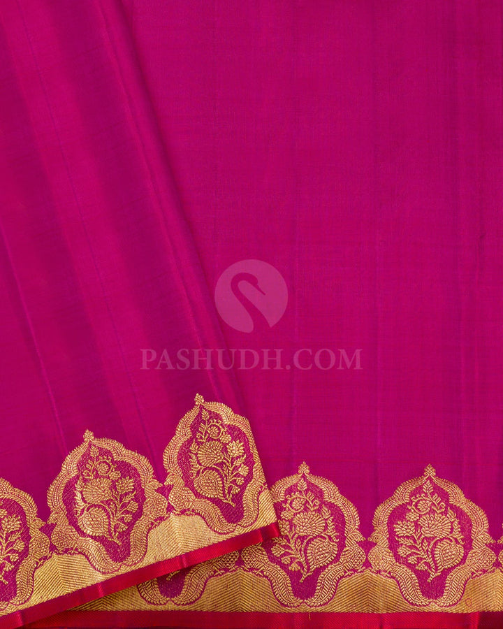 Peachy Pink Organza Shimmer Kanjivaram Silk Saree-S1833(A)