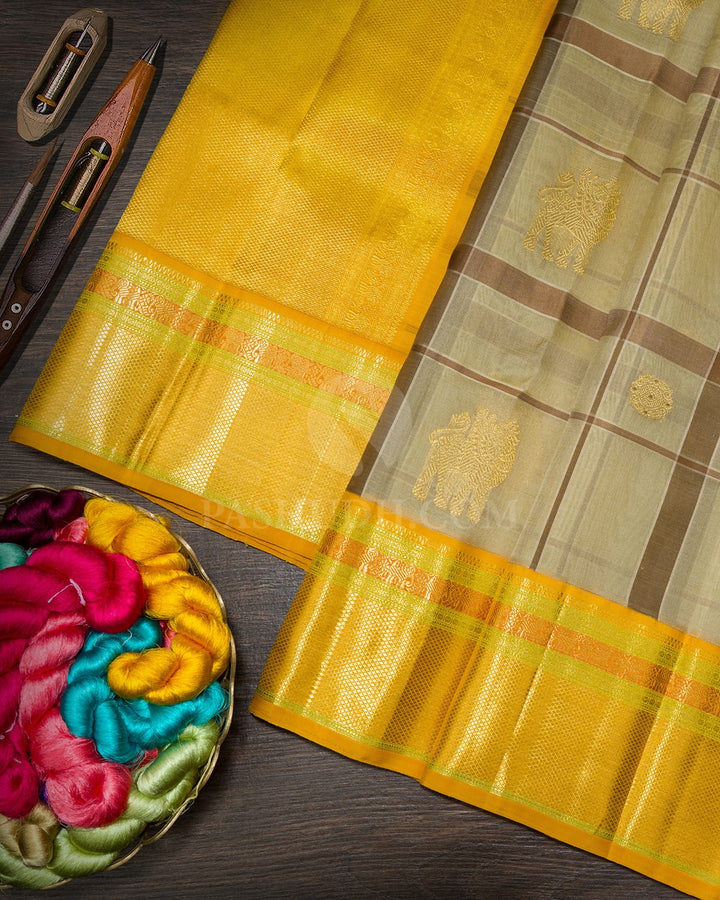 Tussar Organza Traditional Kanjivaram Silk Saree-S1837(A)