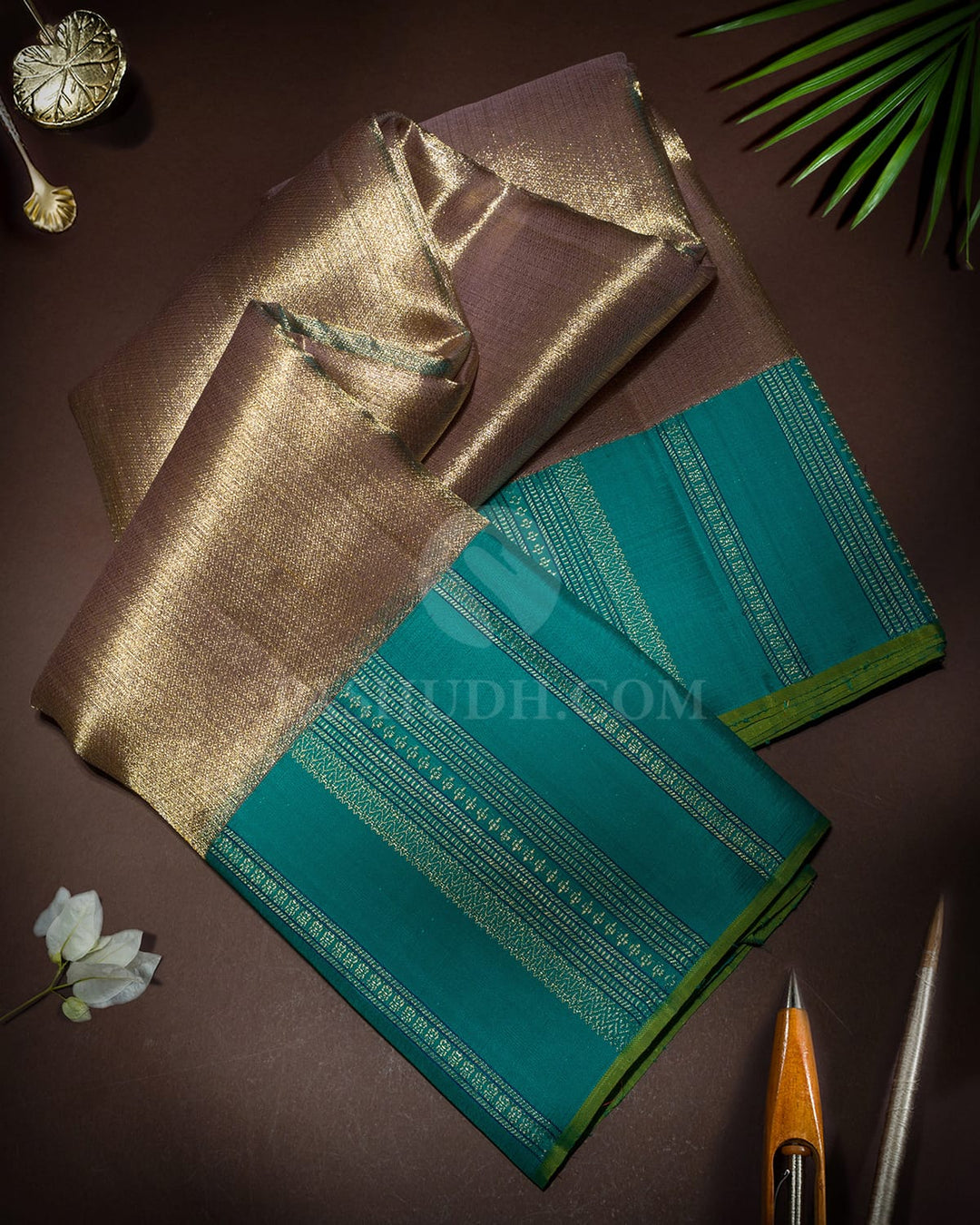 Lilac Organza Shimmer Kanjivaram Silk Saree-S1689(B)