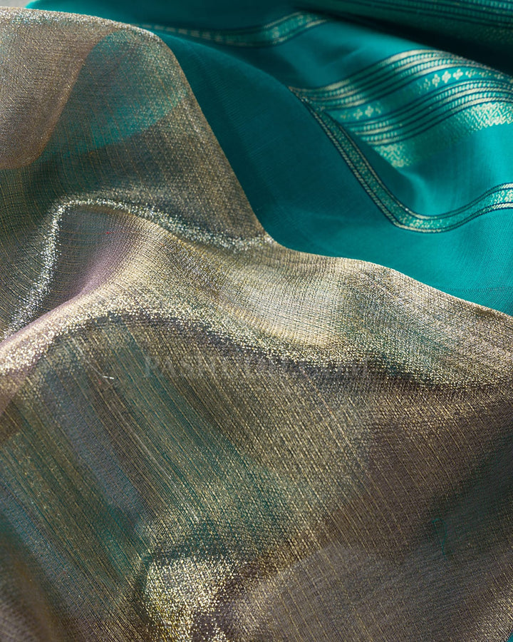 Lilac Organza Shimmer Kanjivaram Silk Saree-S1689(B)