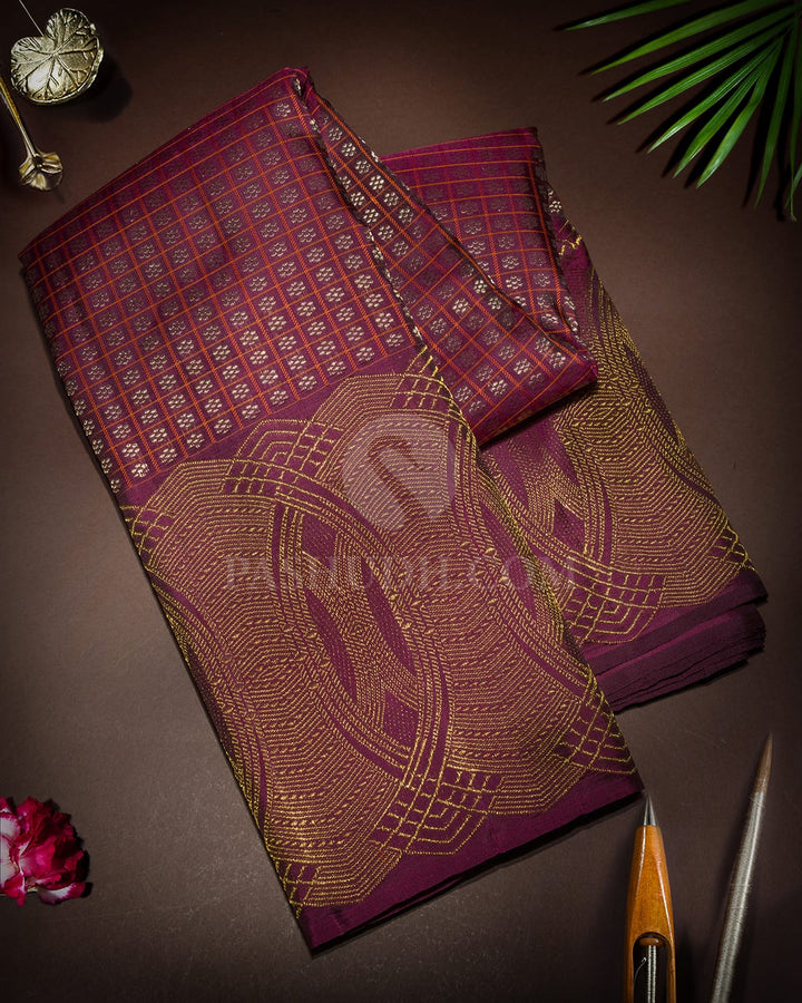 Wine Kanjivaram Silk Saree-S1749(C)