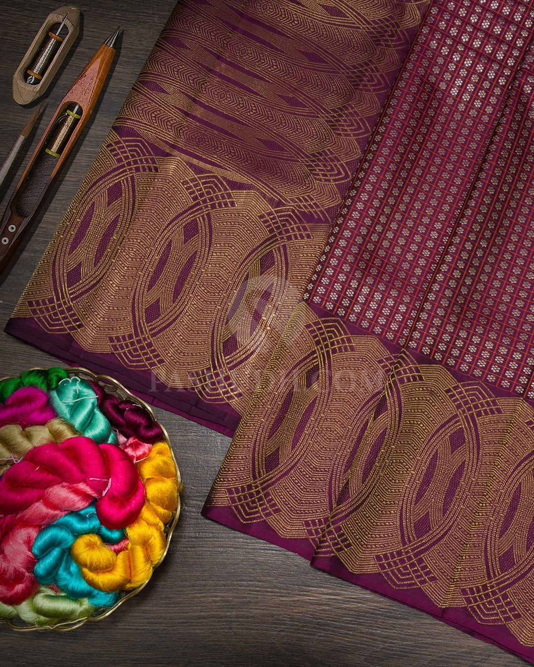 Wine Kanjivaram Silk Saree-S1749(C)