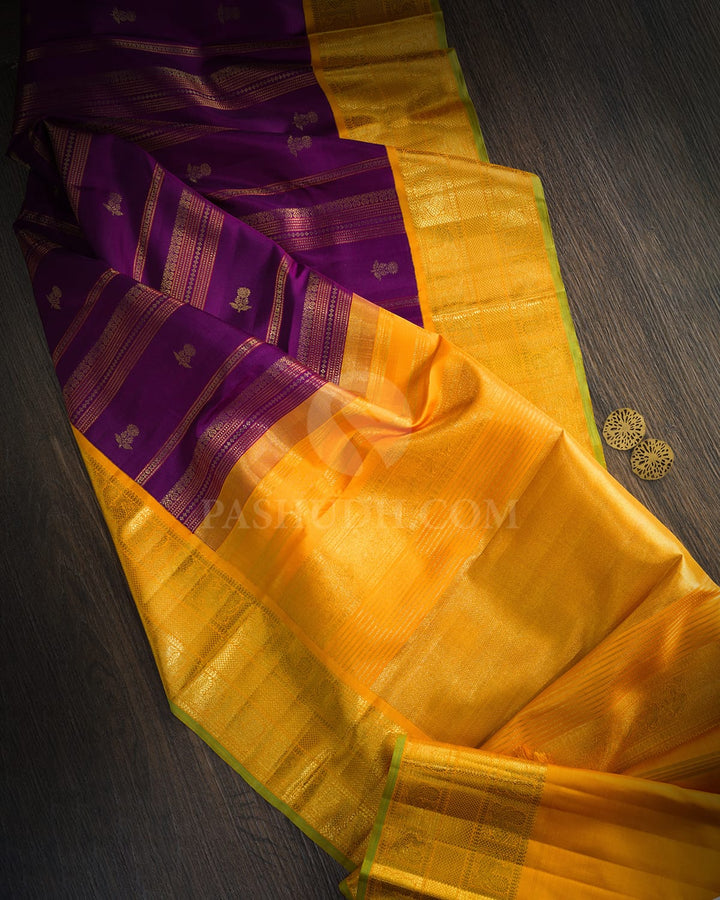 Dark Purple Kanjivaram Silk Saree-S1333(G)