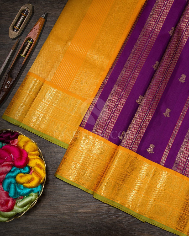 Dark Purple Kanjivaram Silk Saree-S1333(G)