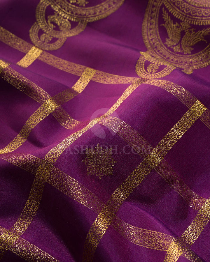 Velvet Plum Purple Kanjivaram Silk Saree-S1794(B)