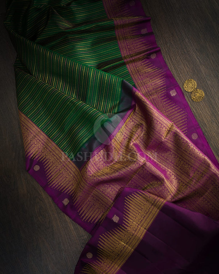 Bottle Green Kanjivaram Silk Saree-S1494(H)