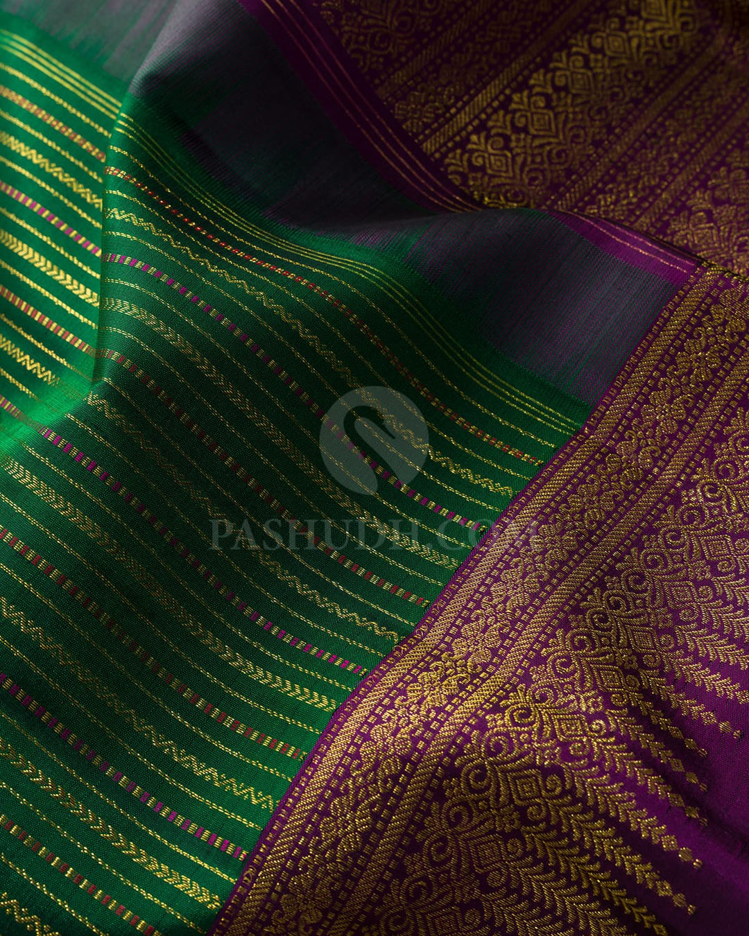 Bottle Green Kanjivaram Silk Saree-S1494(H)