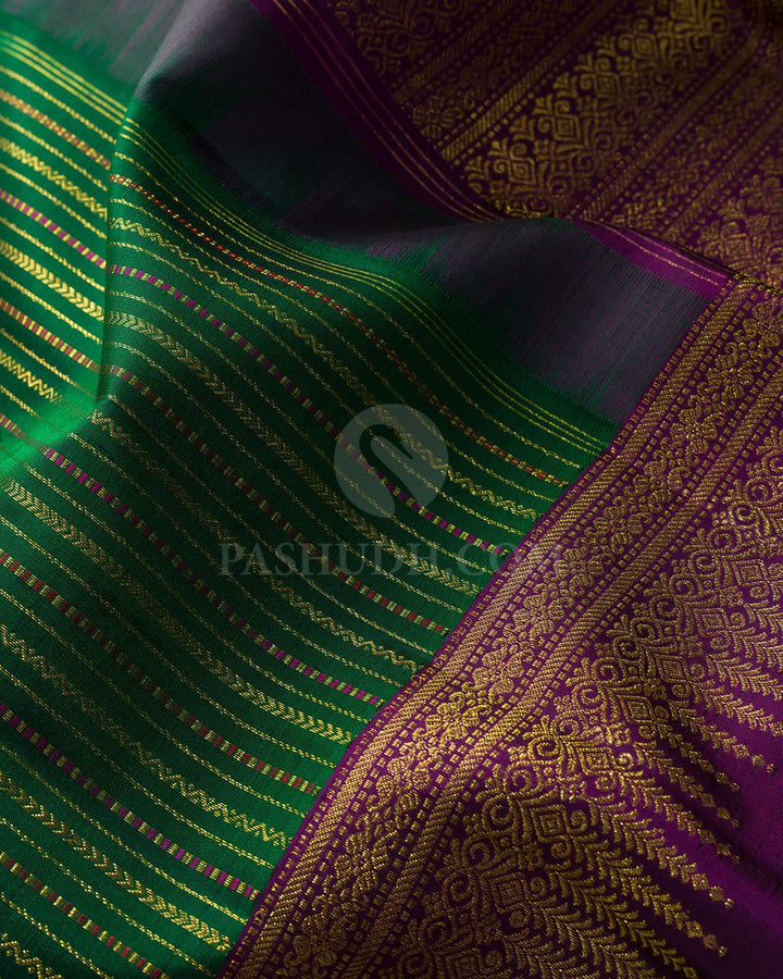 Bottle Green Kanjivaram Silk Saree-S1494(H)