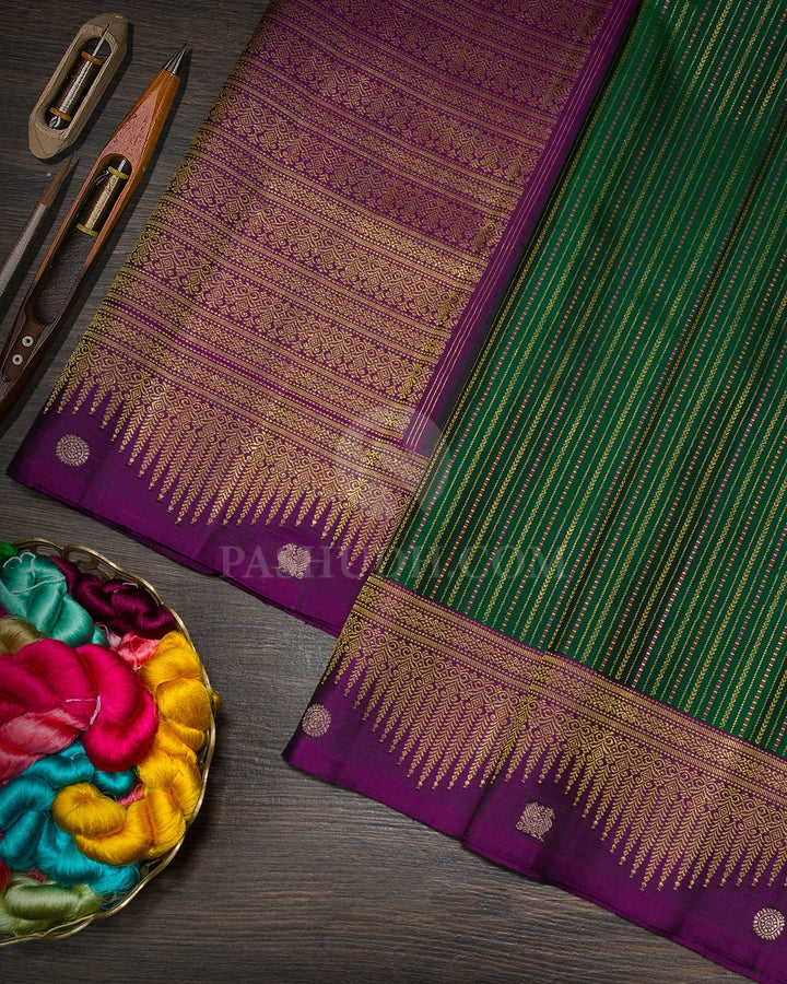 Bottle Green Kanjivaram Silk Saree-S1494(H)