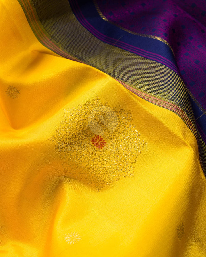 Mango Yellow Kanjivaram Silk Saree-S1846(A)