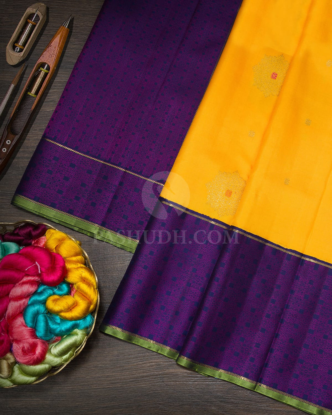 Mango Yellow Kanjivaram Silk Saree-S1846(A)