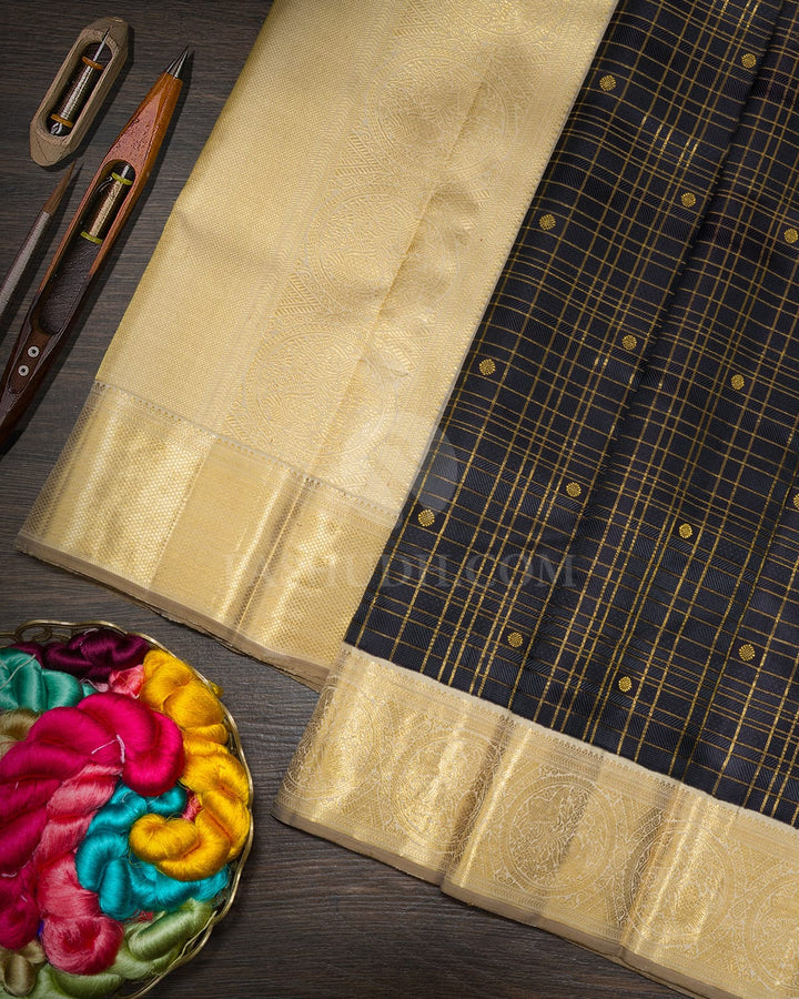 Black Traditional Kanjivaram Silk Saree-S1842(A)