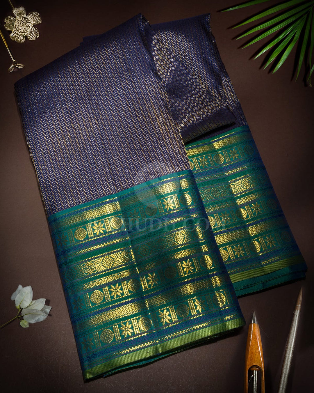 Ink Blue Traditional Kanjivaram Silk Saree-S1062(S)