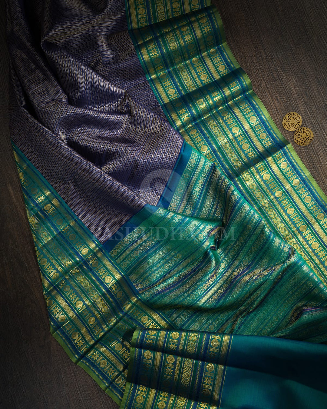 Ink Blue Traditional Kanjivaram Silk Saree-S1062(S)