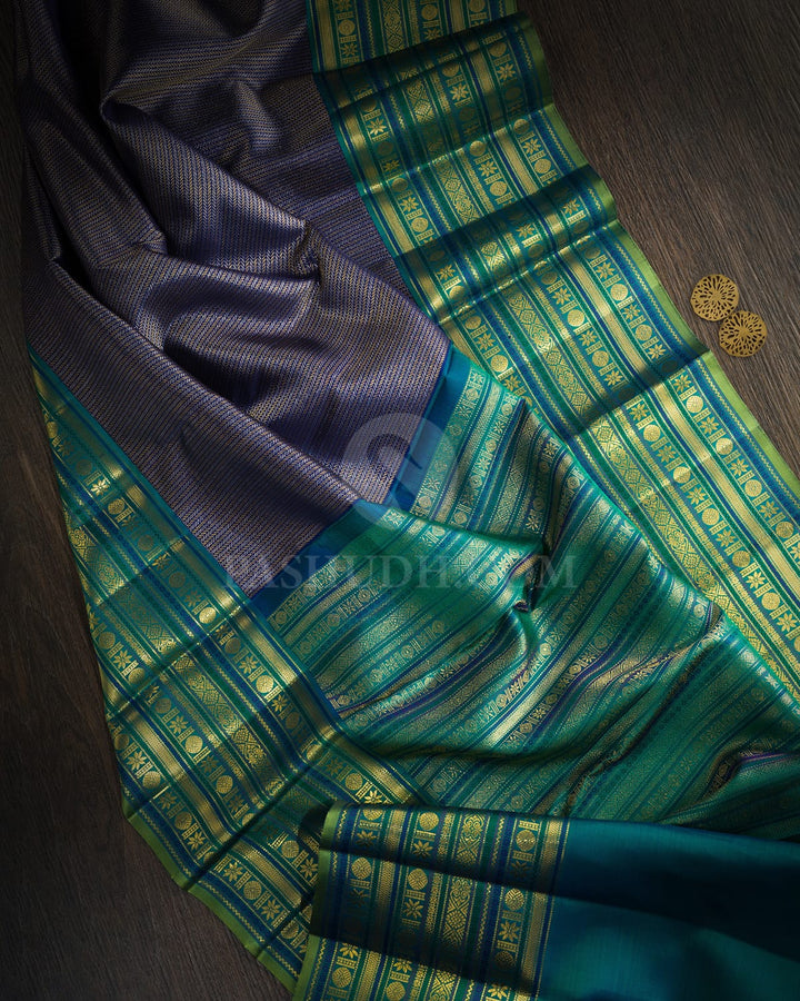 Ink Blue Traditional Kanjivaram Silk Saree-S1062(S)