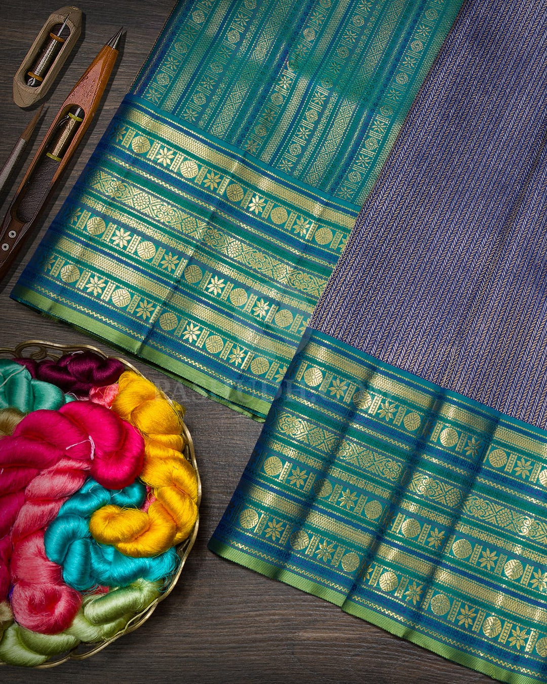 Ink Blue Traditional Kanjivaram Silk Saree-S1062(S)