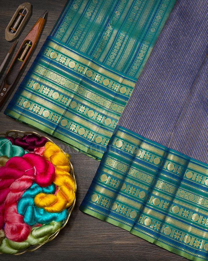 Ink Blue Traditional Kanjivaram Silk Saree-S1062(S)