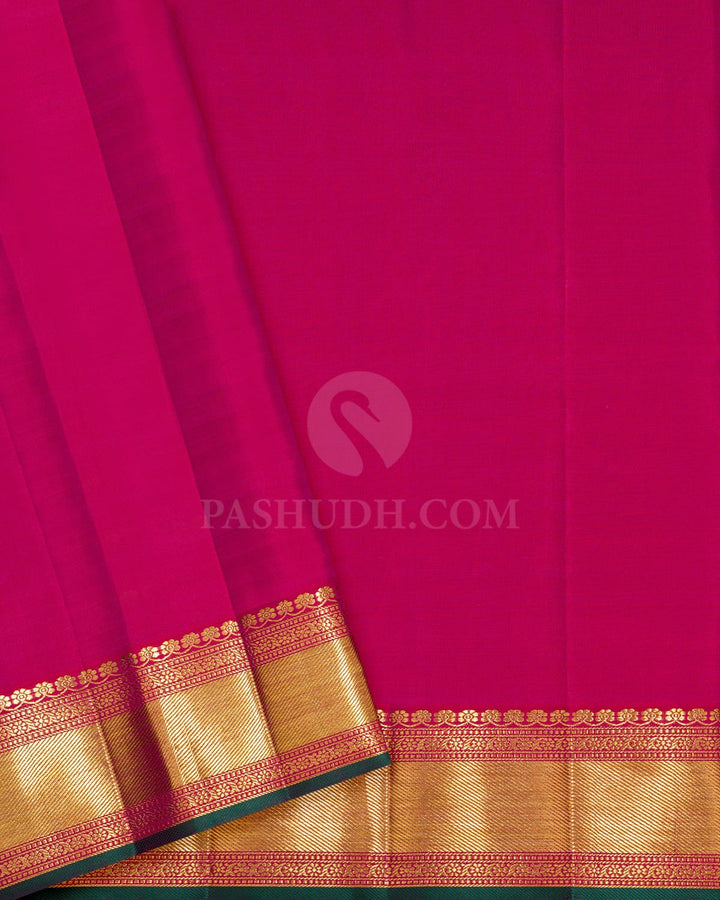 Parrot Green Vanasingaram Kanjivaram Silk Saree-S1571(E)