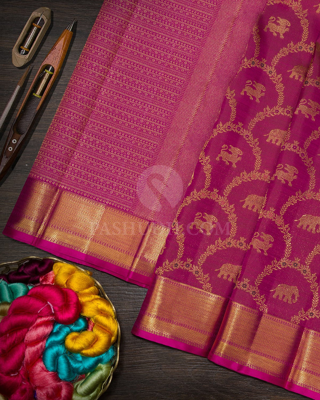 Dual Shaded Onion Pink Kanjivaram Silk Saree-S1844(A)