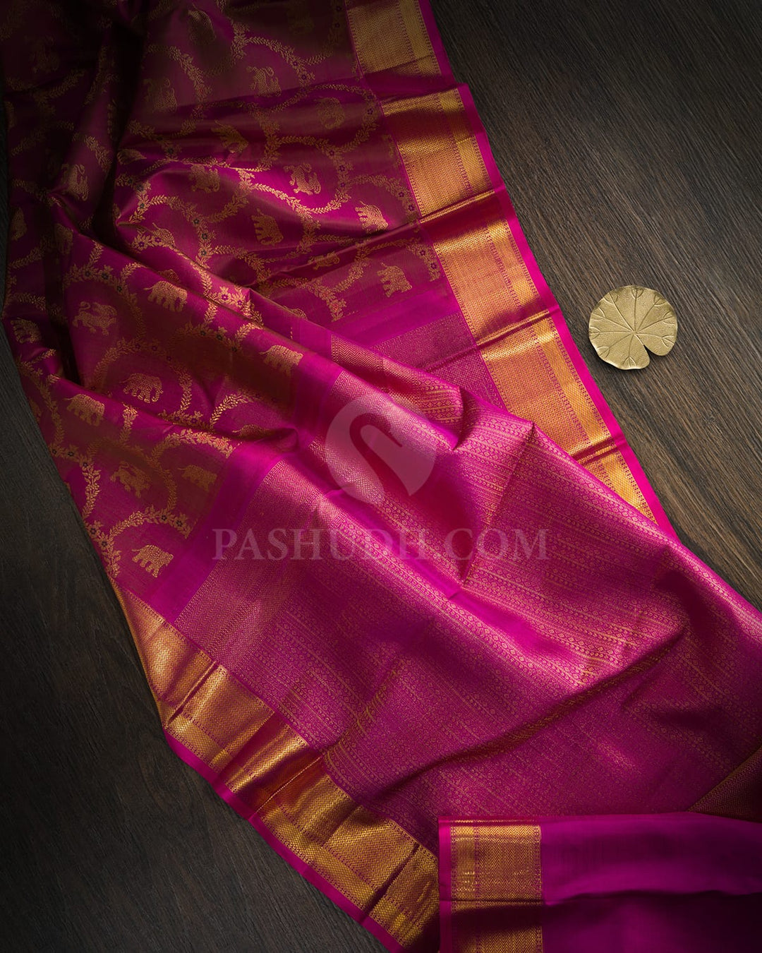 Dual Shaded Onion Pink Kanjivaram Silk Saree-S1844(A)