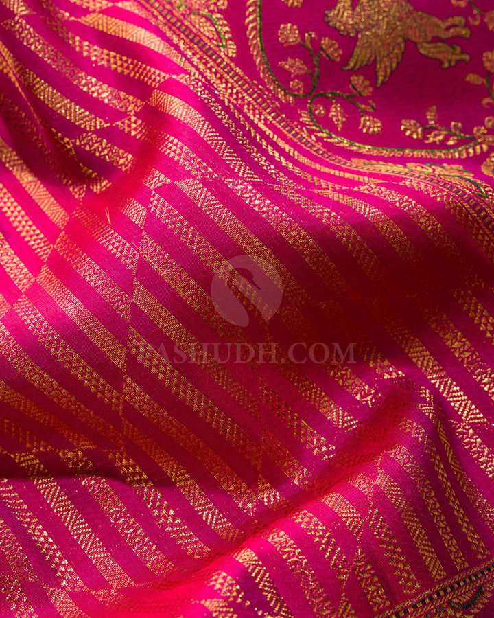 Reddish Pink Meenakari Kanjivaram Silk Saree-S1824(A)