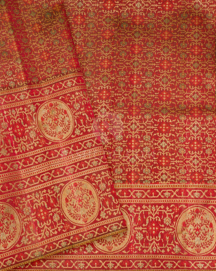 Turmeric Yellow Antique Border Kanjivaram Silk Saree-S1803(B)