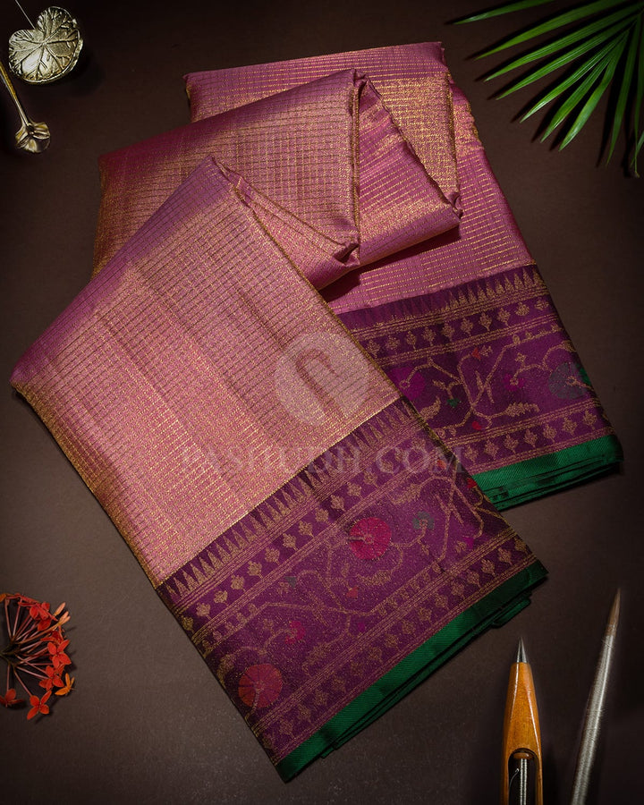 Lavender Paithani Border Kanjivaram Silk Saree-S1835(A)