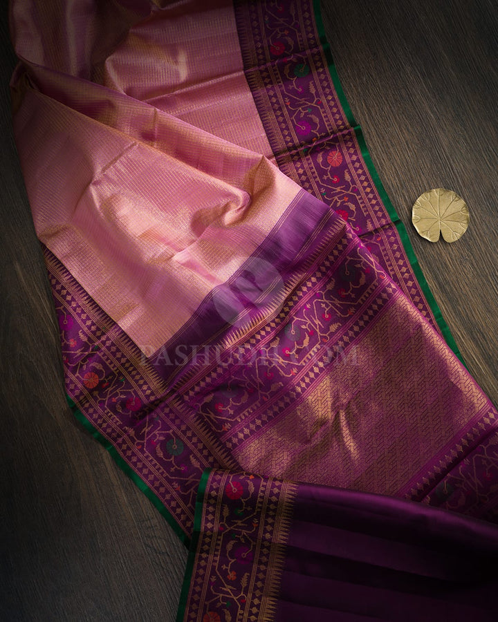 Lavender Paithani Border Kanjivaram Silk Saree-S1835(A)