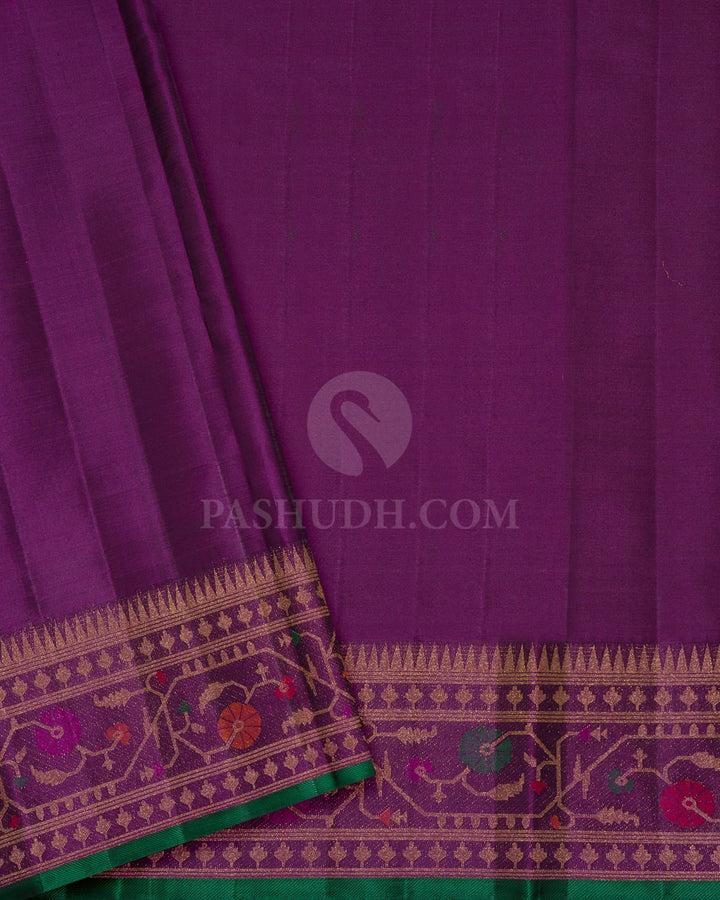 Lavender Paithani Border Kanjivaram Silk Saree-S1835(A)