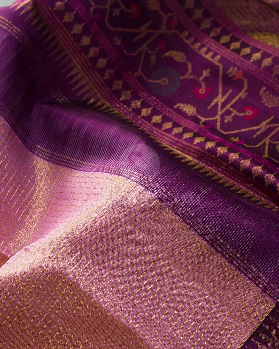 Lavender Paithani Border Kanjivaram Silk Saree-S1835(A)